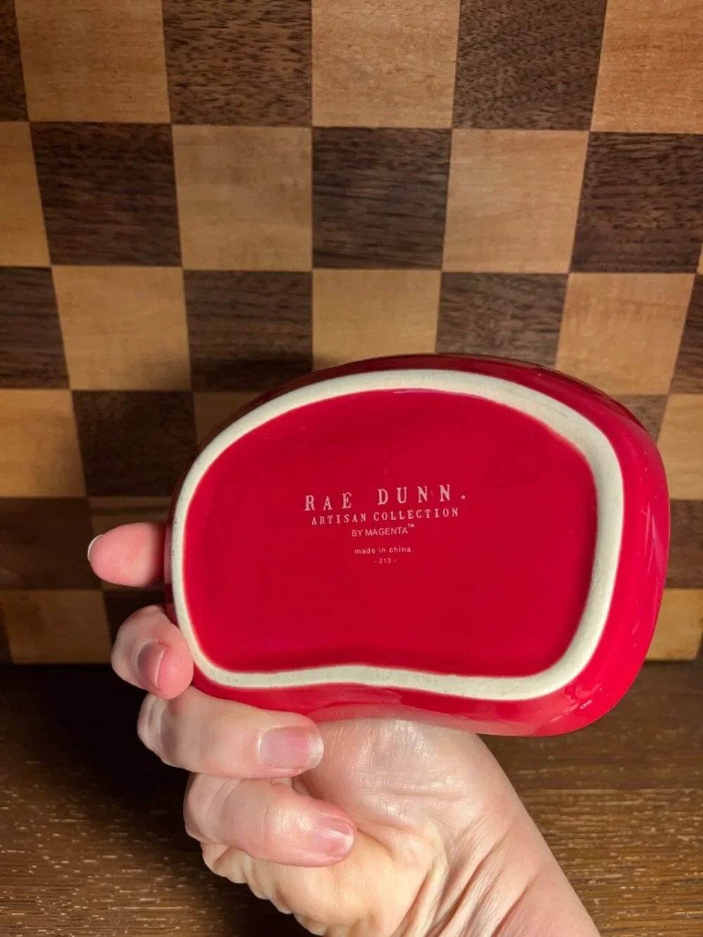Rae Dunn Red Joy Soap Dish A566